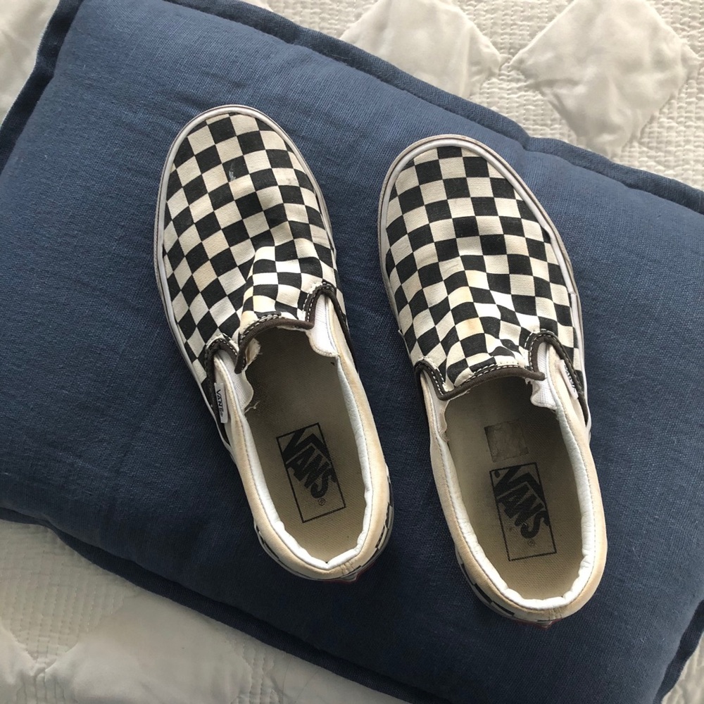 Checkered Slip-on Vans 
Women’s size 8, Men’s 6.5